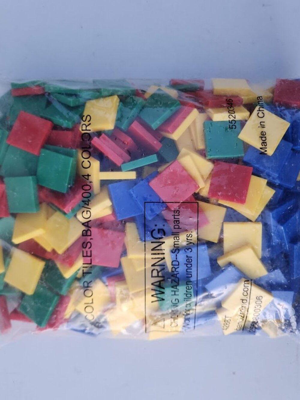 NEW 400 Square Color Tiles Math Manipulatives Sorting Stacking Comparing Blocks - Picture 2 of 6
